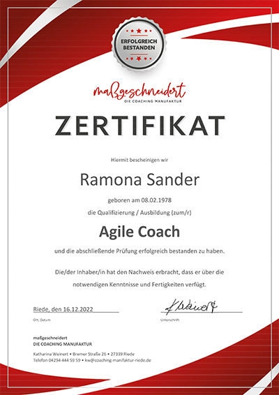 Zertifikat Agile Coaching